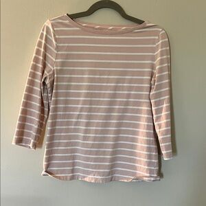 Talbots Pink and White Striped Long Sleeve Tee